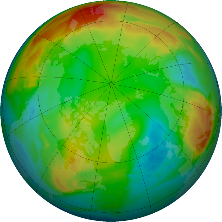 Arctic ozone map for 07 January 1981